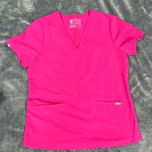 Figs Hot Pink Casma 3-pocket scrub top